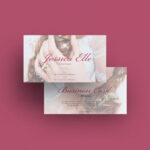 Top View 2 Overlapping Business Cards Floating in Air Mockup