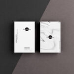 Top View 2 Vertical Business Cards on Floor Mockup