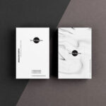 Top View 2 Vertical Business Cards on Floor Mockup