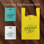 Top View 3 Plastic Poly Bags Mockup in Different Sizes