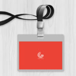 Top-View 3D Illustration Office ID Card Mockup