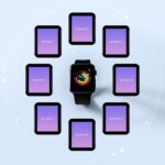 Top View 9 Apple Watch App Screens Mockup