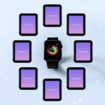 Top View 9 Apple Watch App Screens Mockup