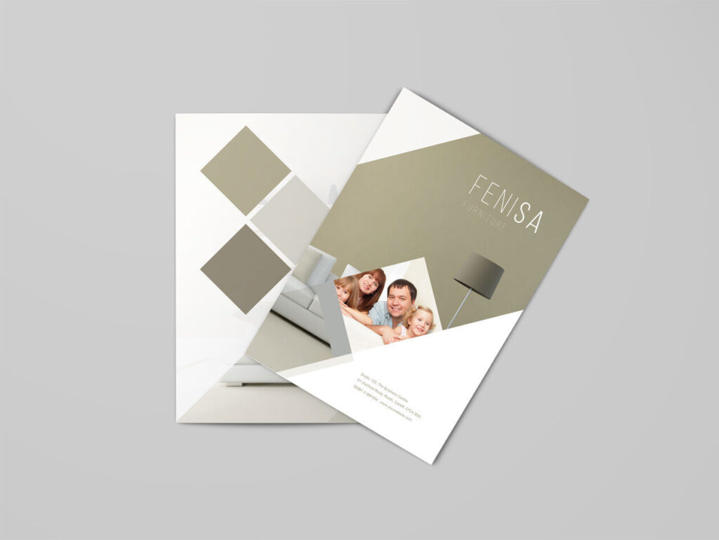 Top View A4 Bi-Fold Brochure Mockup