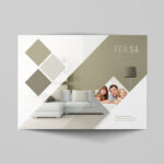 Top View A4 Bi-Fold Brochure Mockup
