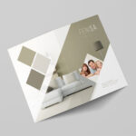 Top View A4 Bi-Fold Brochure Mockup