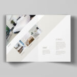 Top View A4 Bi-Fold Brochure Mockup