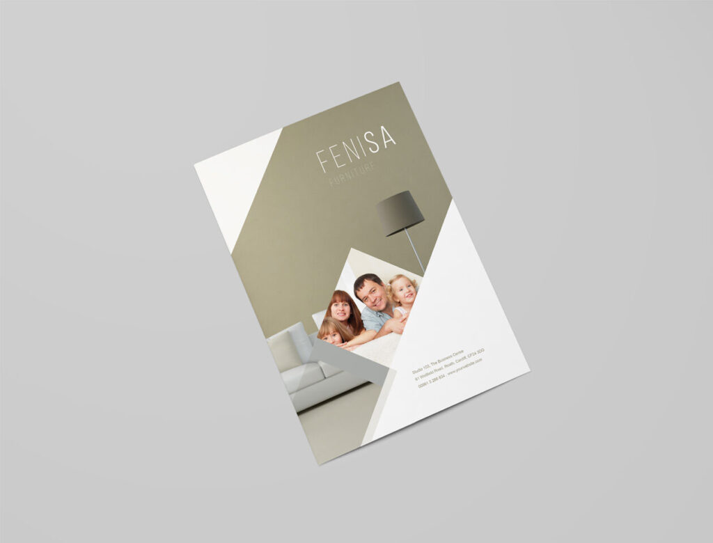 Top View A4 Bi-Fold Brochure Mockup