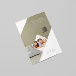 Top View A4 Bi-Fold Brochure Mockup