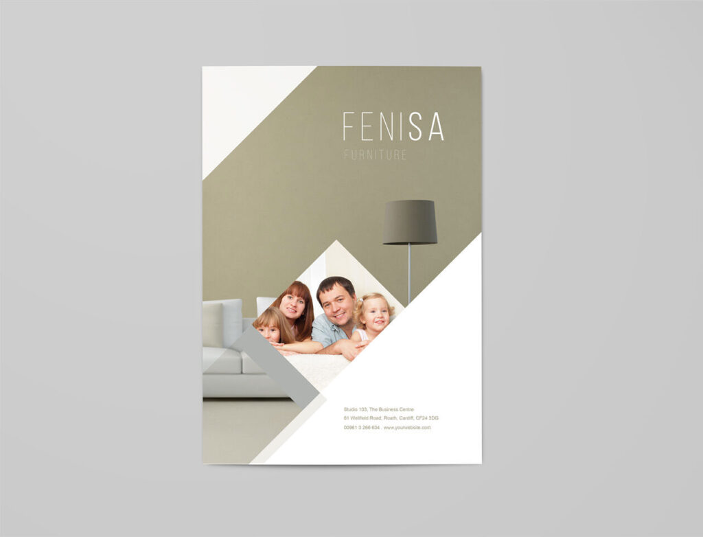 Top View A4 Bi-Fold Brochure Mockup