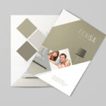 Top View A4 Bi-Fold Brochure Mockup