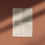 Top-View A4 Paper with Shadow Overlay Mockup