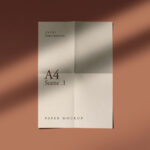 Top-View A4 Paper with Shadow Overlay Mockup