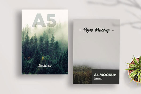 Top View A5 Flyer Mockup