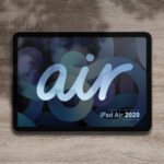 Top View Apple iPad Air Mockup with Shadow and Plant