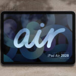 Top View Apple iPad Air Mockup with Shadow and Plant