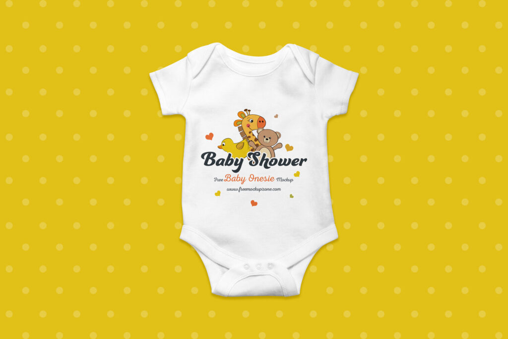 Top View Baby Suit Laying Down Mockup