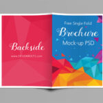 Top View Backside and Inside A4 Bi-Fold Brochure Mockup