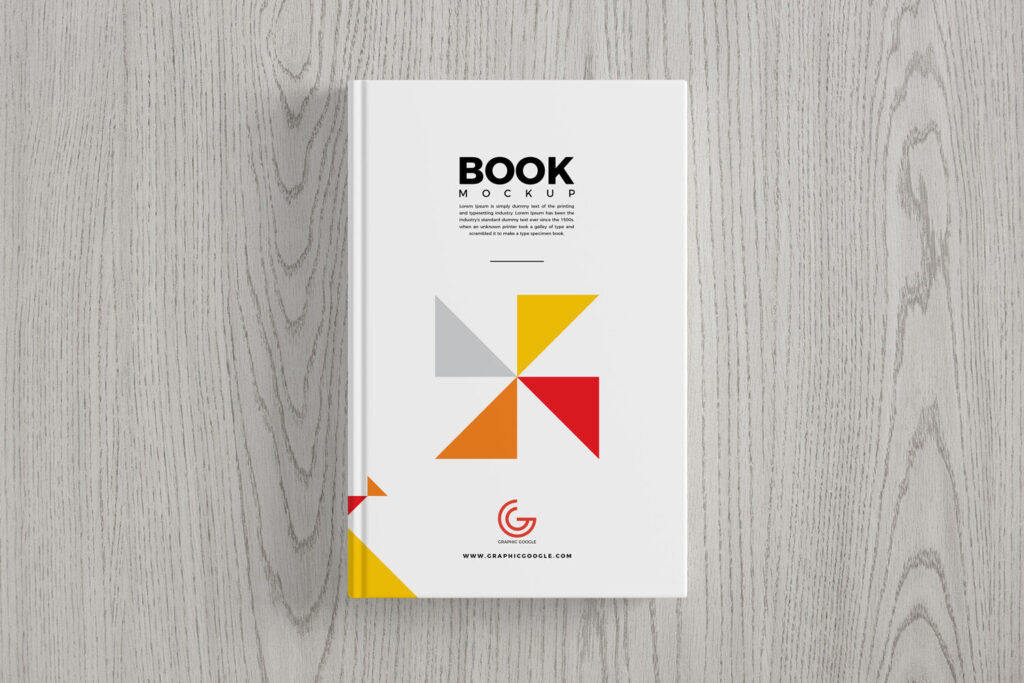 Top View Book Hard Cover Mockup in Plain Setting