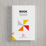 Top View Book Hard Cover Mockup in Plain Setting