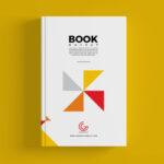 Top View Book Hard Cover Mockup in Plain Setting