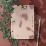 Top View Book Mockup with Pencil, Plant, and Shadow Overlay