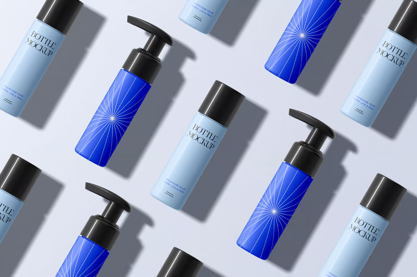 Free Top View Bottle Mockups PSD Template
