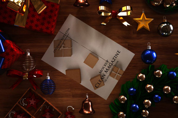 Top View Christmas Scene Creator Mockup