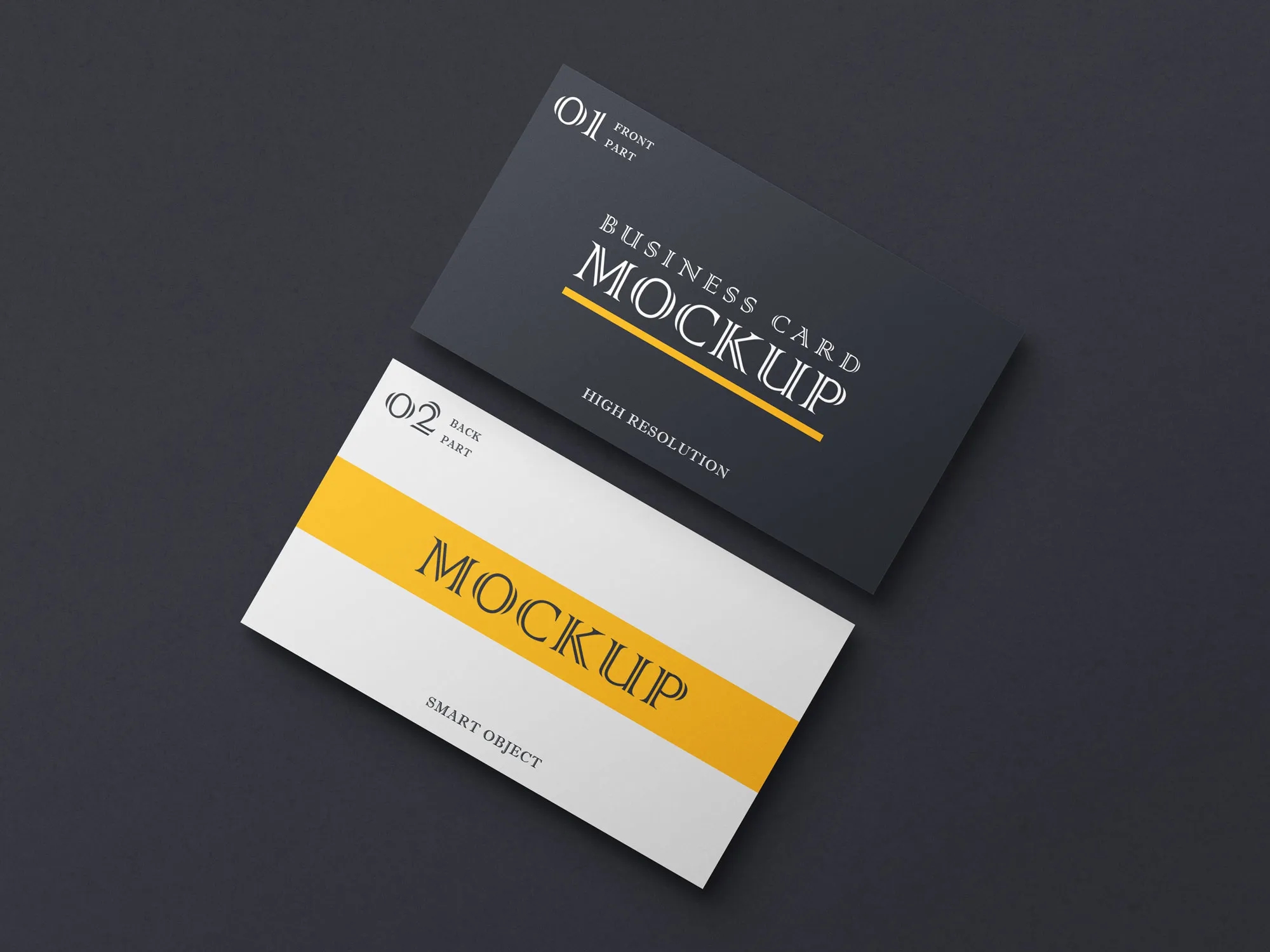 Top View Close-up Shot 2 Business Cards on Floor Mockup FREE PSD