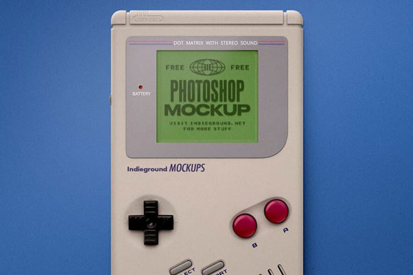 Top View Close-up Shot Gameboy on Floor Mockup