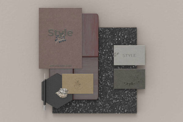 Top-View Elegant Branding Stationery Set Mockup