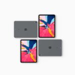 Top View Four Isometric iPad Pro 2018 Mockup Set