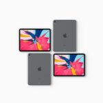 Top View Four Isometric iPad Pro 2018 Mockup Set