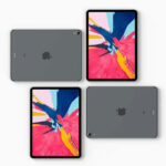 Top View Four Isometric iPad Pro 2018 Mockup Set