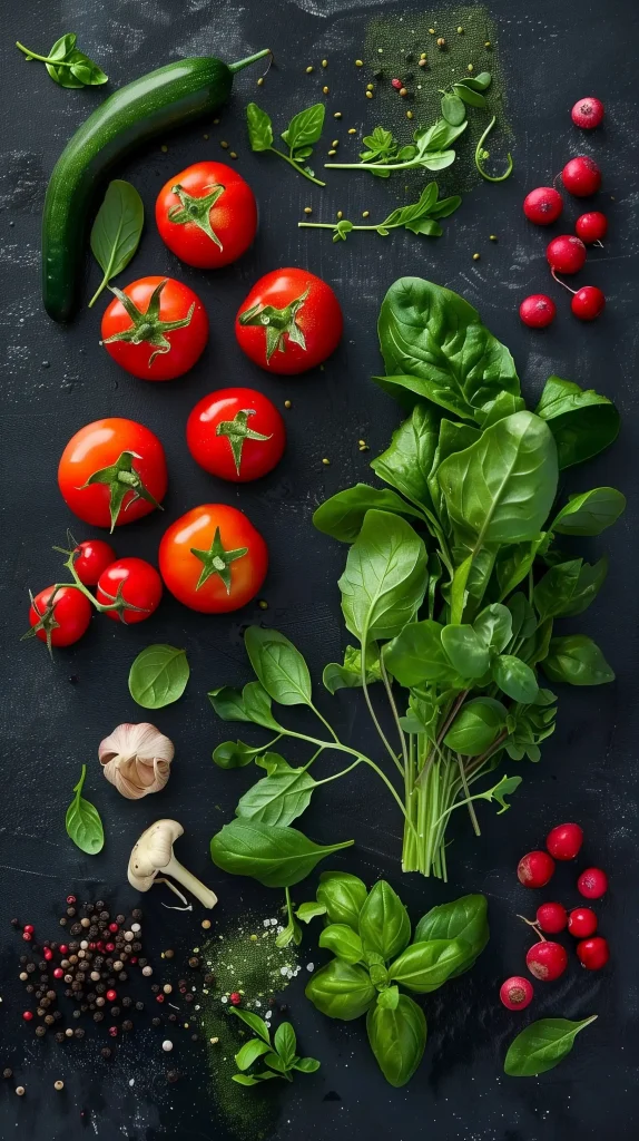 Top View Fresh Ingredients ai prompt preview