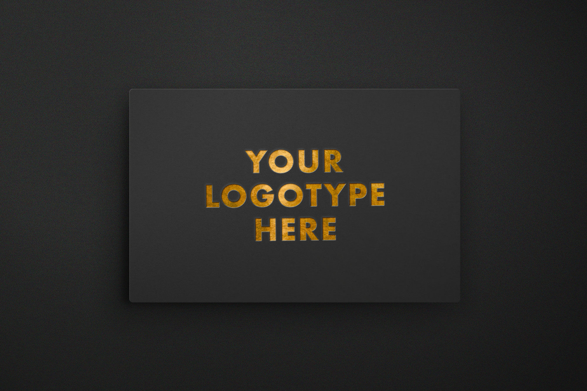 Top View Gold Foil Logo on Sheet of Card Mockup FREE PSD