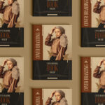 Top View Grid A4 Cover Branding Book Mockup
