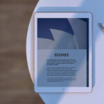 Top View iPad Mockup on Table Next to Pencil