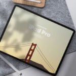Top View iPad Pro Mockup with AirPod