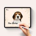 Top View iPad Pro with Hand Holding Pencil Mockup