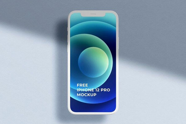Top View iPhone 12 Pro on Floor Mockup with Shadows