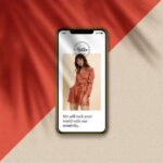 Top View iPhone XS on Floor Mockup Scene with Shadows
