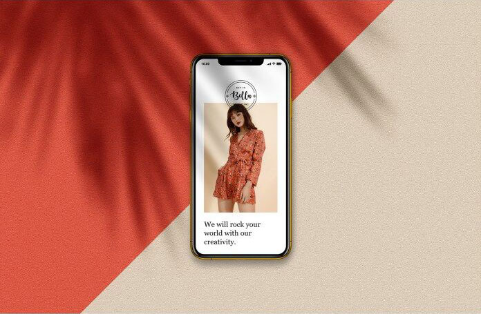 Top View iPhone XS on Floor Mockup Scene with Shadows