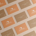 Top View Isometric Business Card Grid Mockup