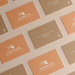 Top View Isometric Business Card Grid Mockup