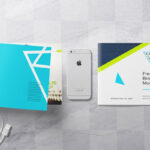 Top View Landscape Brochure Booklet Mockup