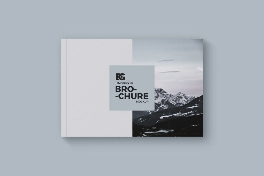 Top-View Landscape Hardcover Brochure Mockup