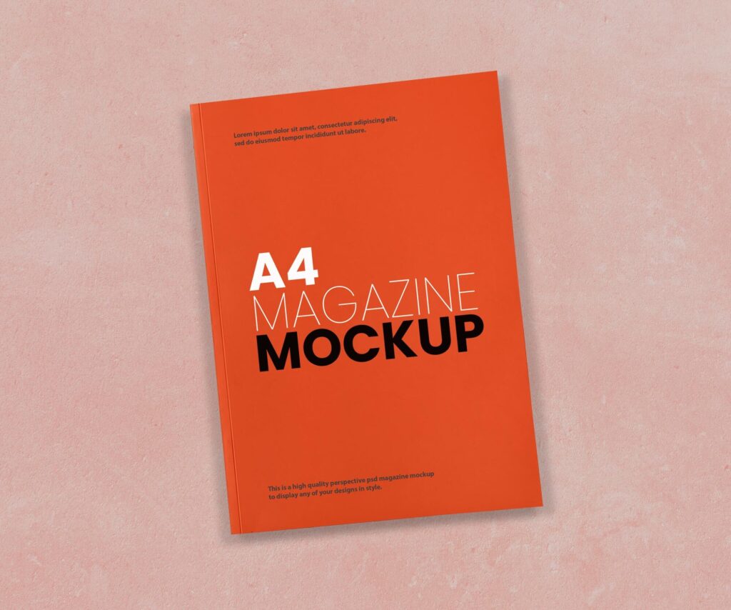 Top View Minimal A4 Magazine Cover Mockup on Floor