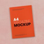 Top View Minimal A4 Magazine Cover Mockup on Floor