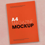 Top View Minimal A4 Magazine Cover Mockup on Floor